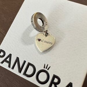 Authentic Retired Pandora "Soulmates" Dangle heart charm